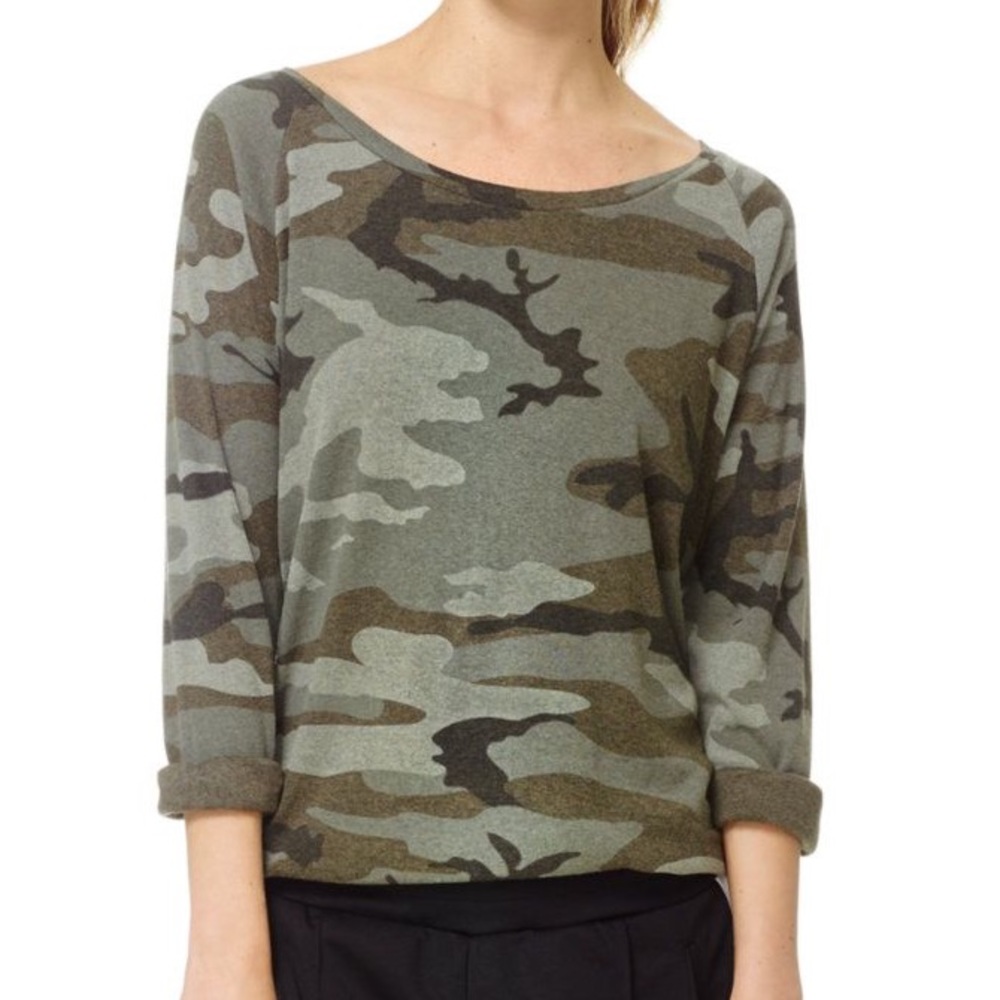 Aritzia TNA Del Mar Camouflage Pullover Top